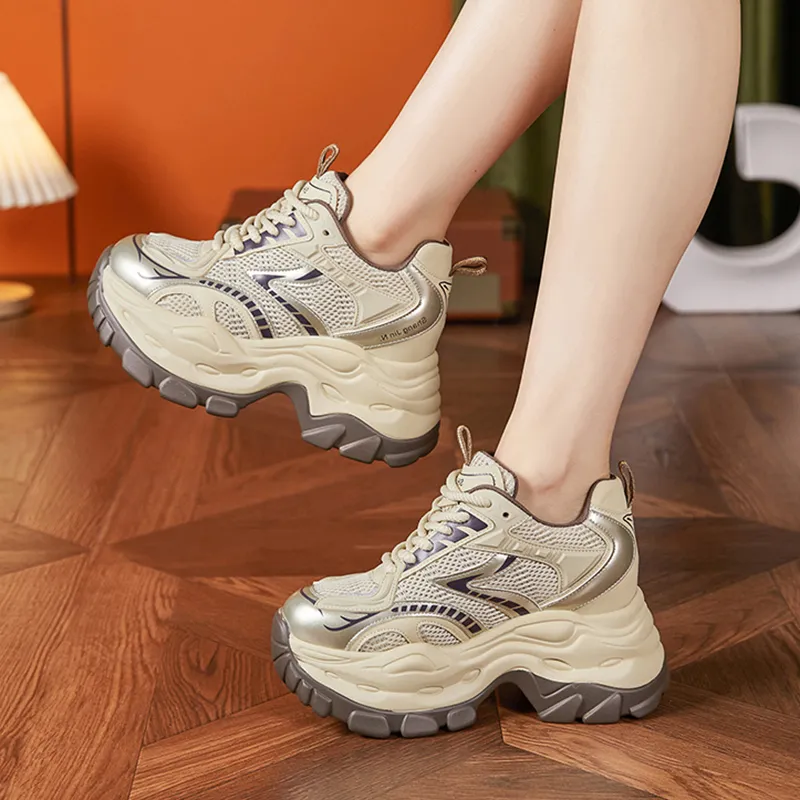 Milan Love Song Cushioning Anti-Slip And Wear-Resistant Low-Top Chunky Sneakers Women's-5