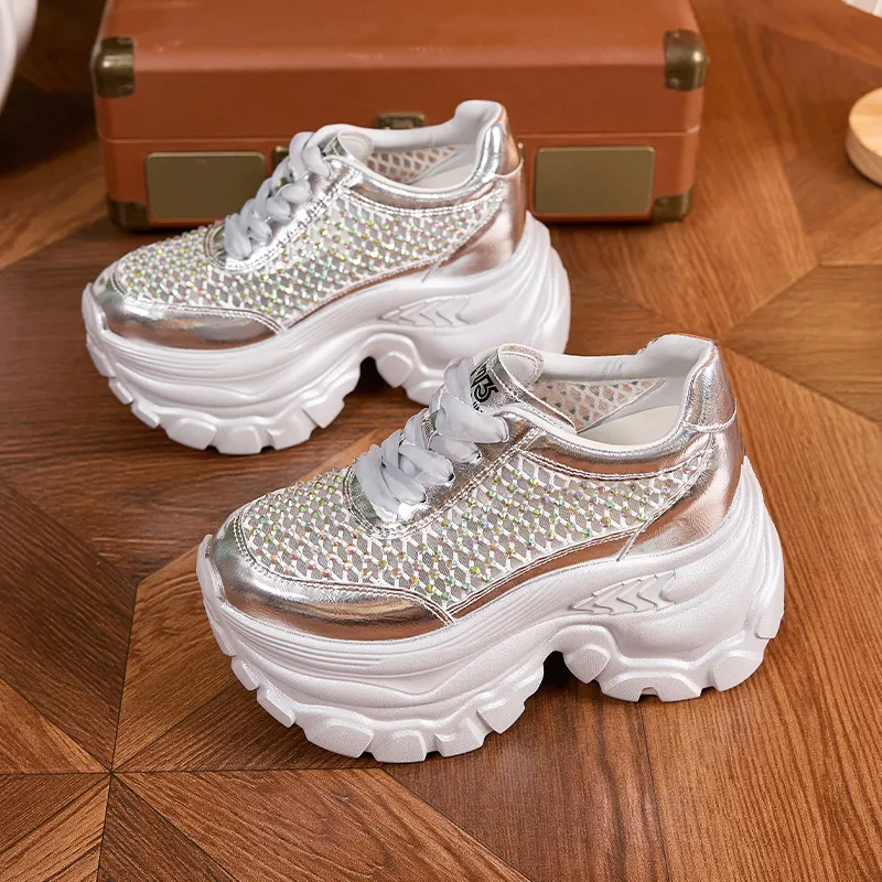 Milan Love Song Shock Absorbers With Abrasion Resistant And Slip Resistant Properties Low Top Chunky Sneakers Women's-9