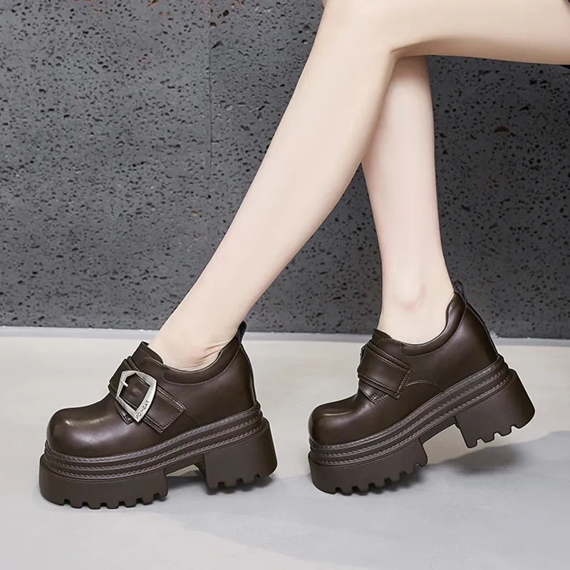 Milan Love Song Ballet Flats Chunky Heel High Heels Women's-5