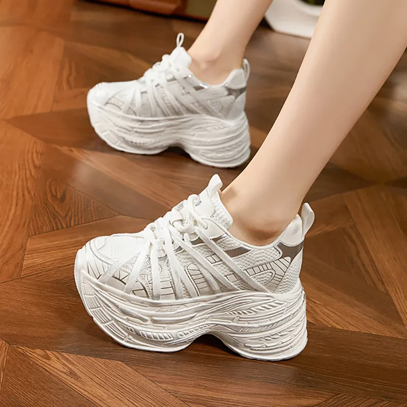 Milan Love Song Anti-Slip And Wear-Resistant Breathable Low-Top Chunky Sneakers Women's-9