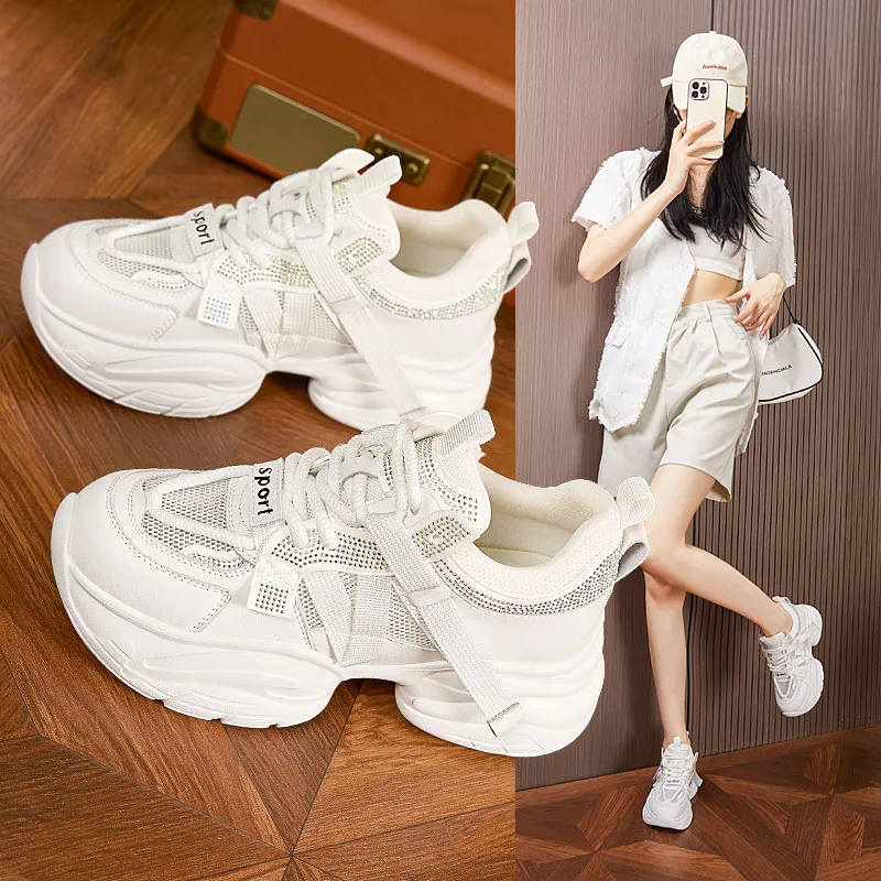Milan Love Song Wear-resistant And Lightweight Low-Top Chunky Sneakers Women's-2