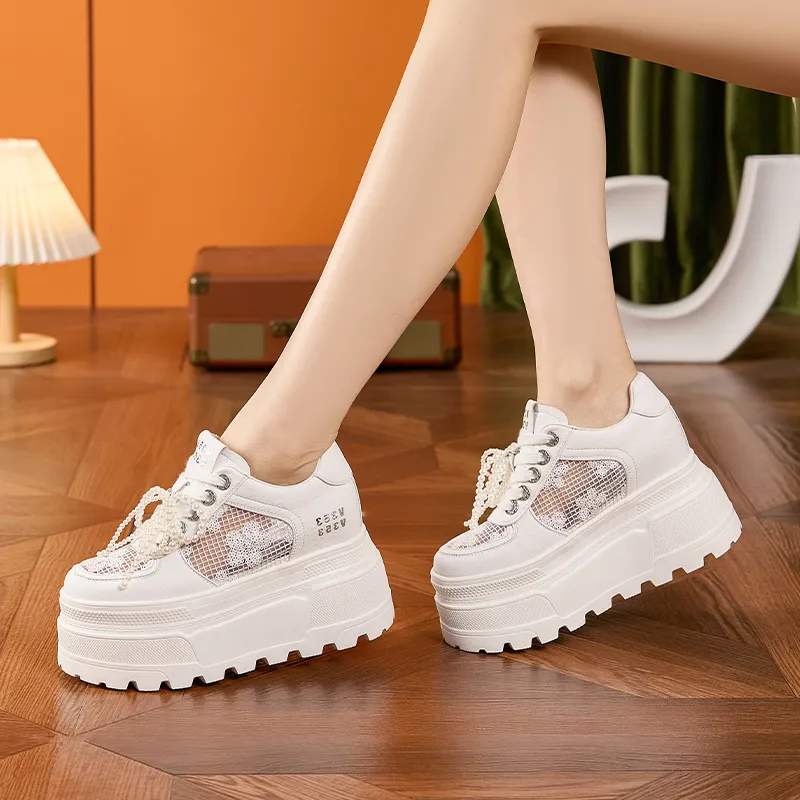Milan Love Song Wear Resistant Lightweight Height Increasing Low Top Casual Shoes Women's-10