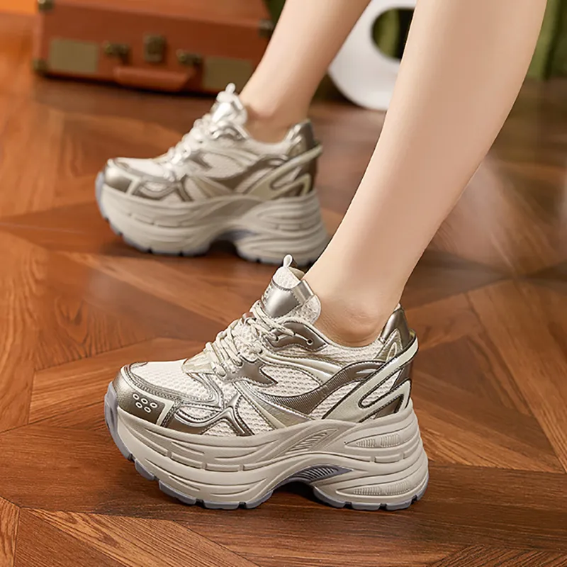 Milan Love Song Anti Slip And Wear Resistant Lightweight Low Top Chunky Sneakers Women's-2