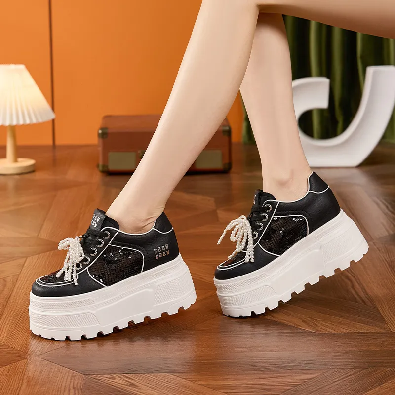 Milan Love Song Wear Resistant Lightweight Height Increasing Low Top Casual Shoes Women's-6