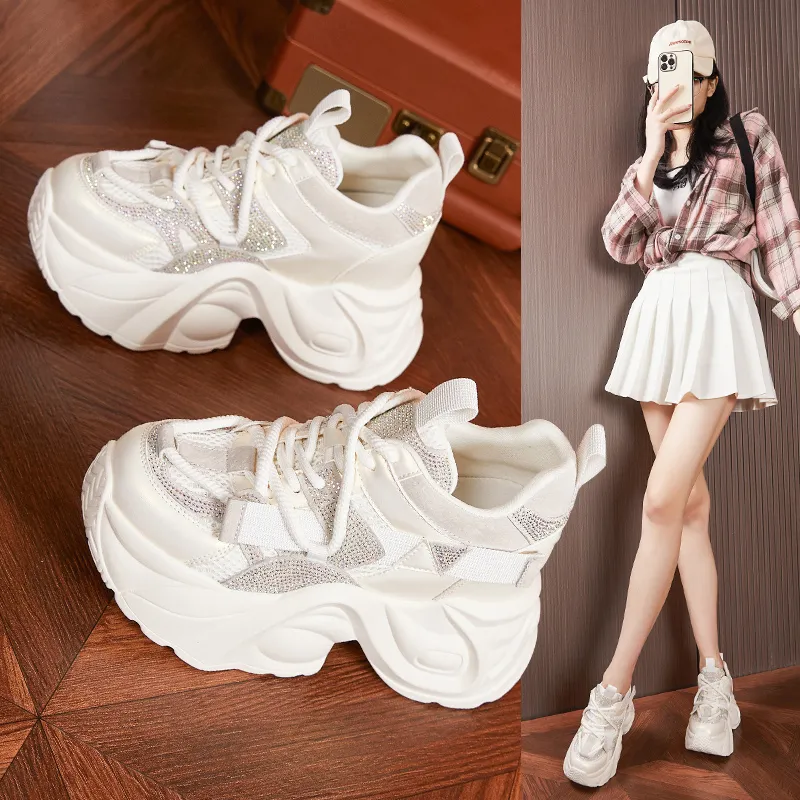 Milan Love Song Cushioned Slip Resistant Low Top Chunky Sneakers Women's-12