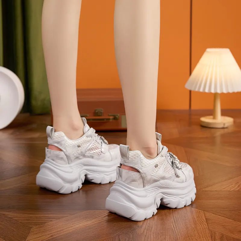 Milan Love Song Cushioning, Slip Resistant, Abrasion Resistant, Lightweight, Breathable Low Top Chunky Sneakers Women's-5