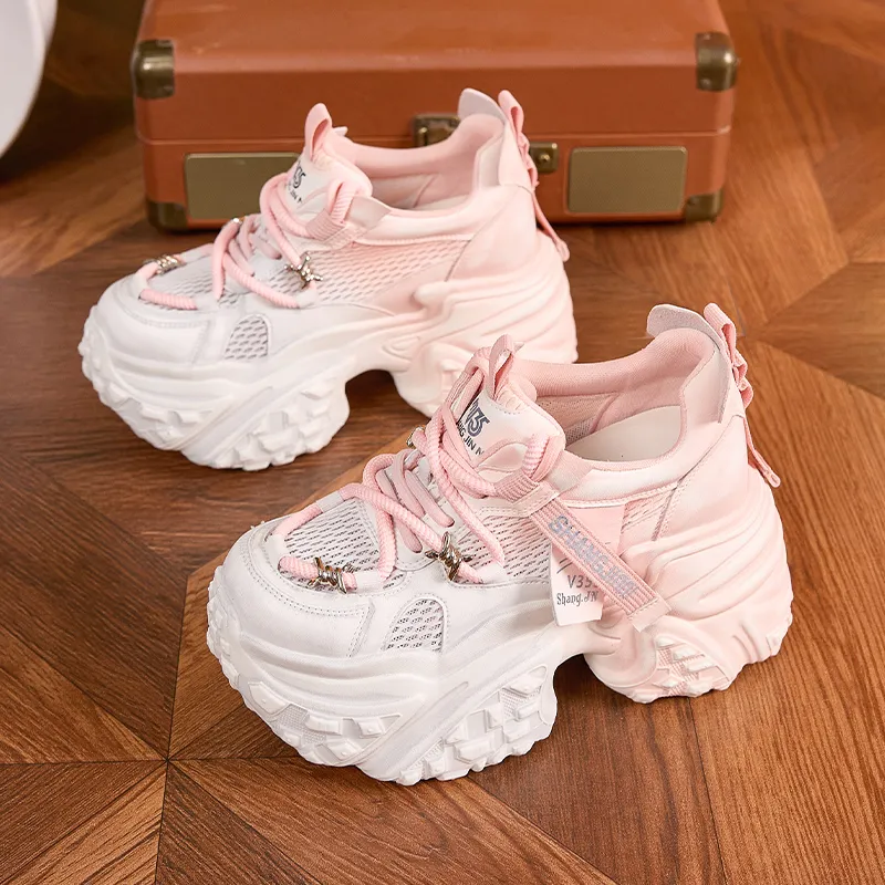 Milan Love Song Shock Absorbers Slip Resistant, Abrasion Resistant, Breathable Low Top Chunky Sneakers Women's-9
