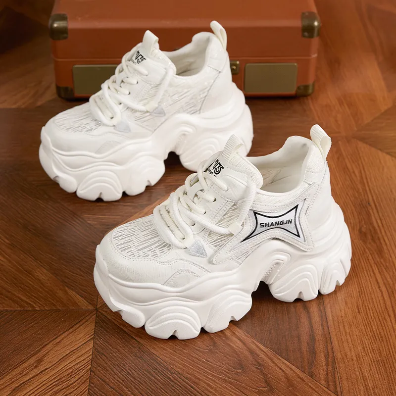 Milan Love Song Breathable Lightweight Height Increasing Low Top Chunky Sneakers Women's-1