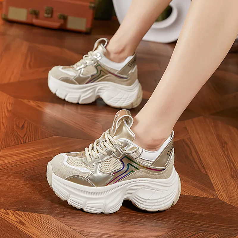 Milan Love Song Anti-Slip Wear-Resistant Breathable Moisture-Wicking Lightweight Low-Top Chunky Sneakers Women's-8