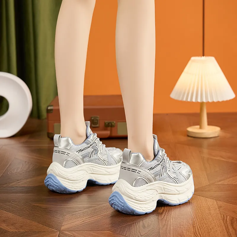 Milan Love Song Cushioned Wear Resistant Breathable Low Top Chunky Sneakers Women's-8