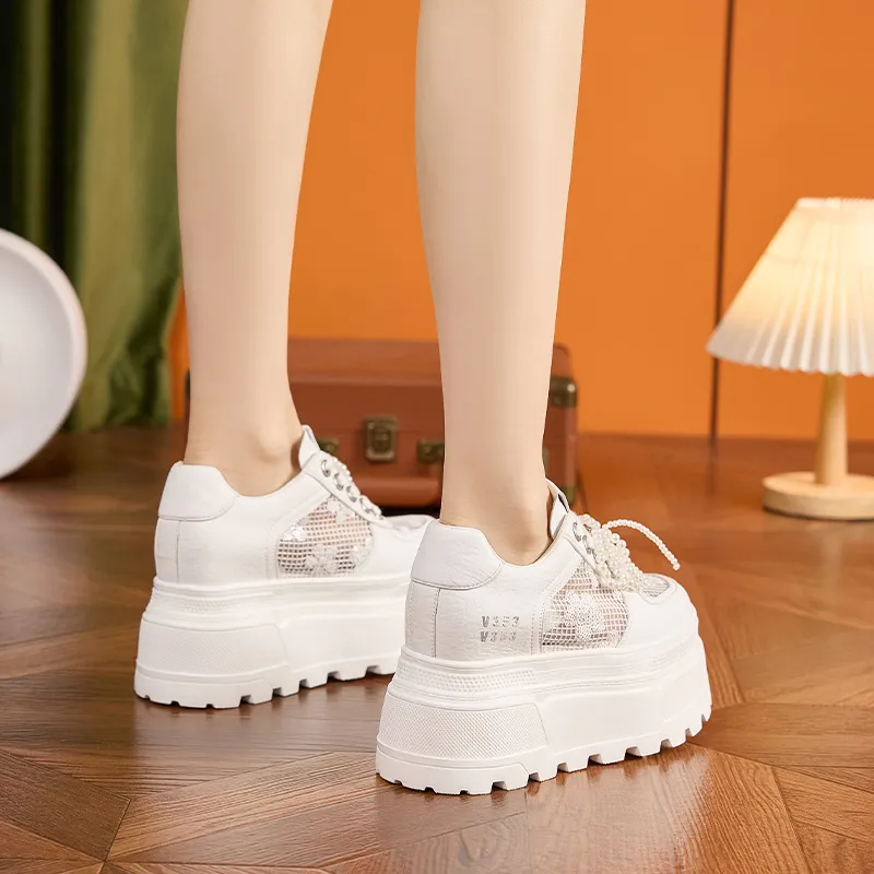 Milan Love Song Wear Resistant Lightweight Height Increasing Low Top Casual Shoes Women's-12