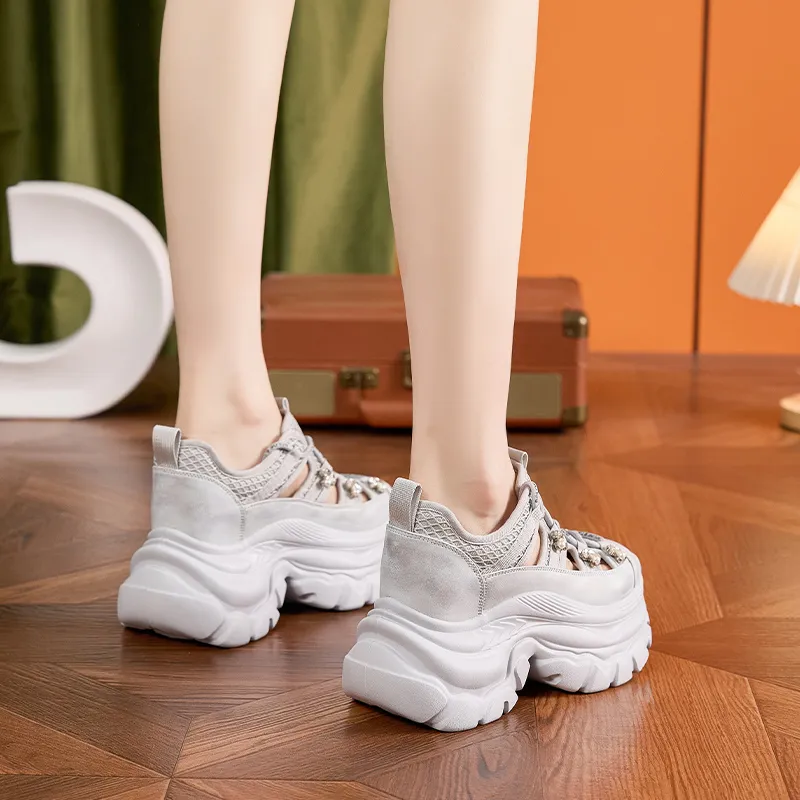 Milan Love Song Anti Slip Wear Resistant Low Top Chunky Sneakers Women's-12