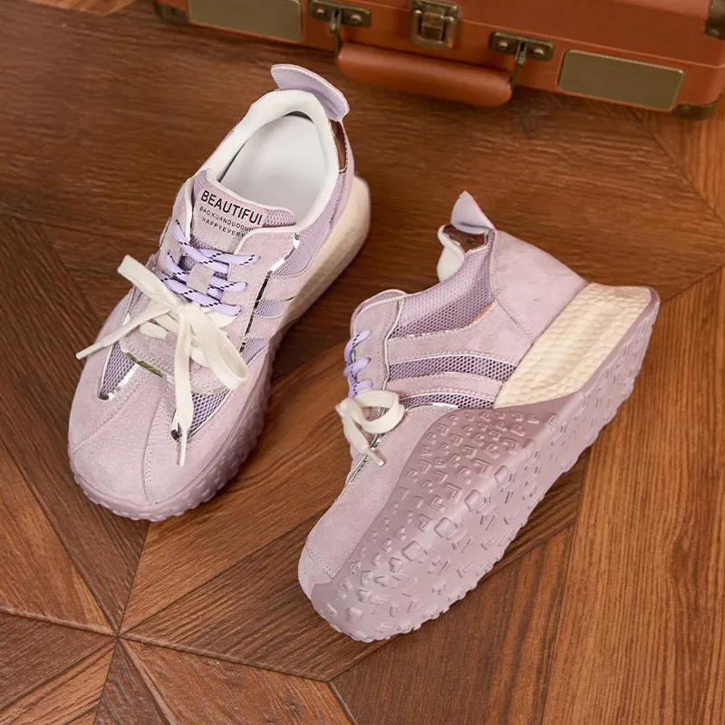 Milan Love Song Height Increasing Abrasion Resistant Slip Resistant Low Top Casual Shoes Women's Solid Color-16