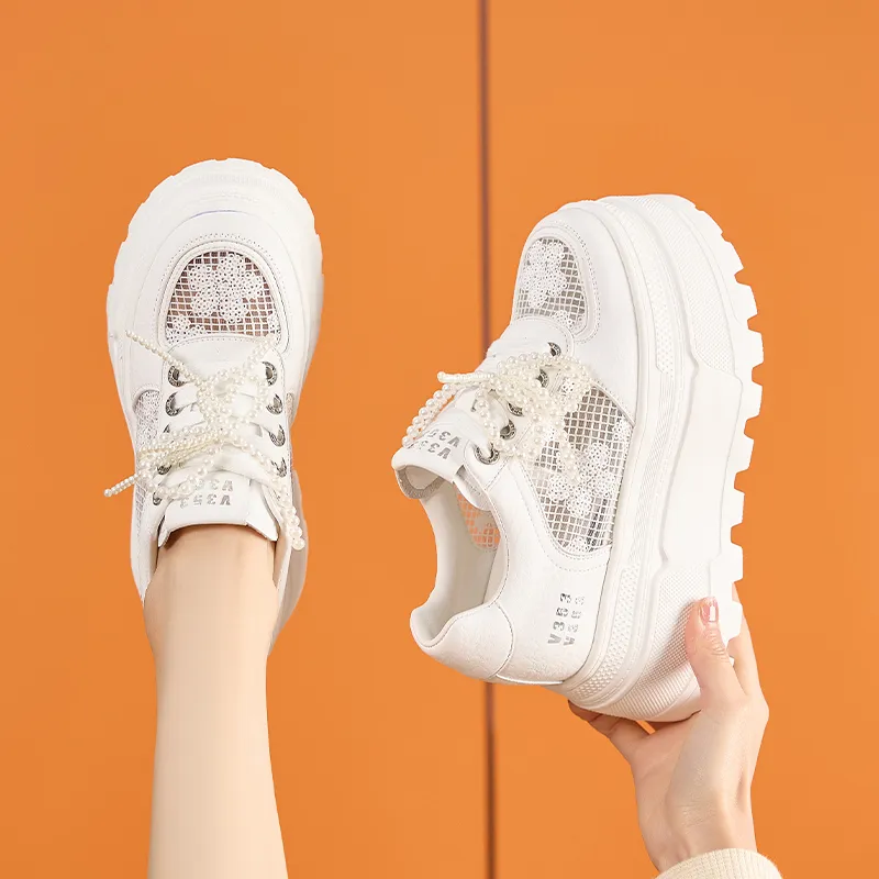 Milan Love Song Wear Resistant Lightweight Height Increasing Low Top Casual Shoes Women's-11