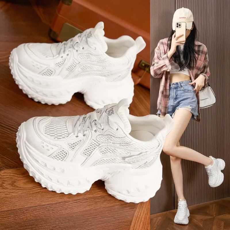 Milan Love Song Anti-Slip And Wear-Resistant Breathable Low-Top Chunky Sneakers Women's-7