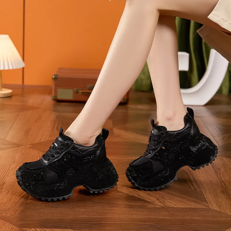 Milan Love Song Cushioning, Slip Resistant, And Abrasion Resistant Low Top Chunky Sneakers Women's-10