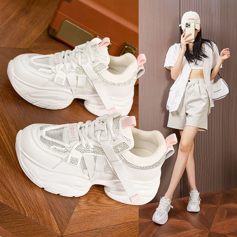 Milan Love Song Wear-resistant And Lightweight Low-Top Chunky Sneakers Women's-7