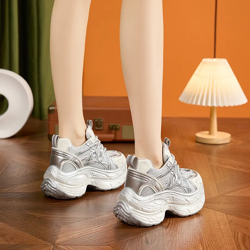 Milan Love Song Cushioned Wear Resistant Breathable Low Top Chunky Sneakers Women's-1