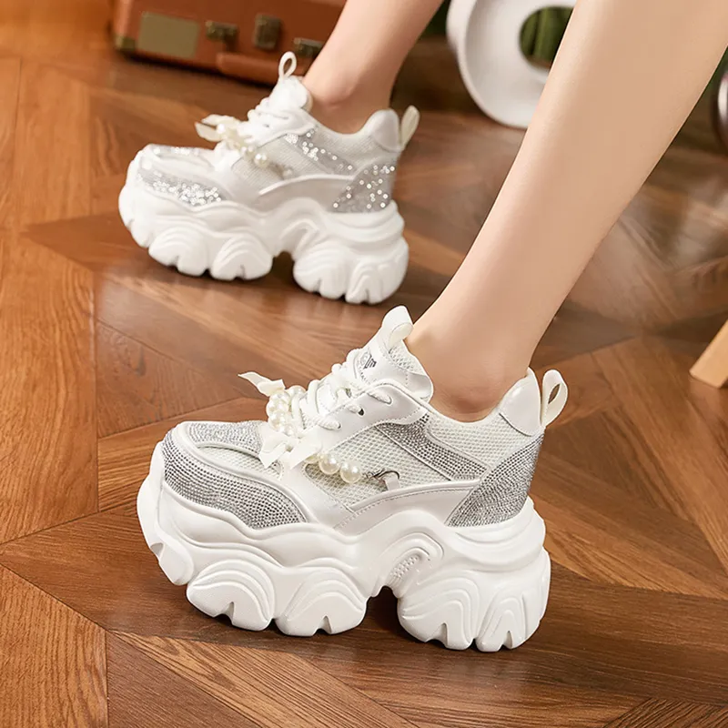 Milan Love Song Cushioned Anti Slip Wear Resistant Lightweight Height Increasing Low Top Chunky Sneakers Women's-4