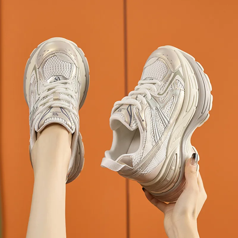Milan Love Song Wear Resistant Height Increasing Low Top Chunky Sneakers Women's-8