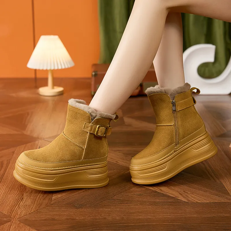 Milan Love Song Warm Height Increasing Short Snow Boots Women's-9