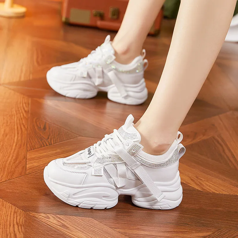 Milan Love Song Wear-resistant And Lightweight Low-Top Chunky Sneakers Women's-4