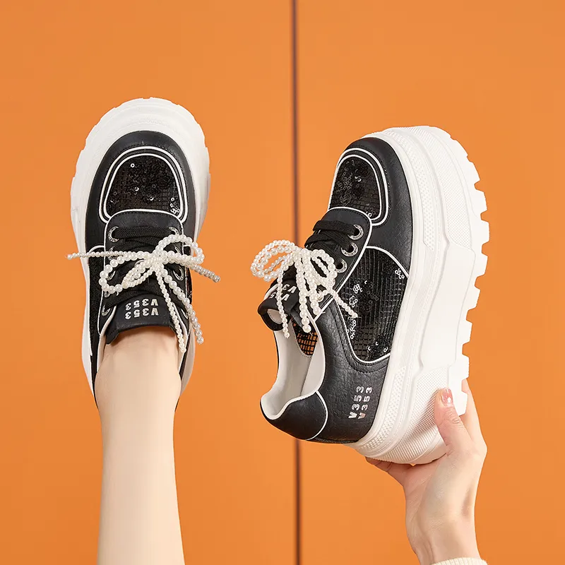 Milan Love Song Wear Resistant Lightweight Height Increasing Low Top Casual Shoes Women's-4