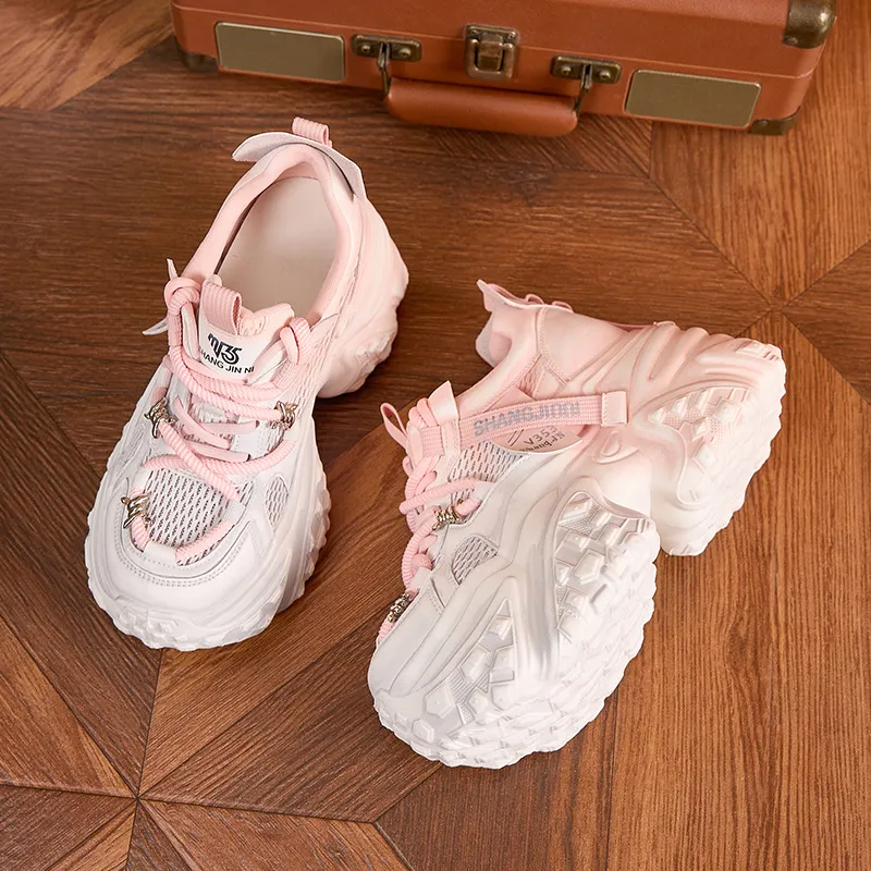 Milan Love Song Shock Absorbers Slip Resistant, Abrasion Resistant, Breathable Low Top Chunky Sneakers Women's-10