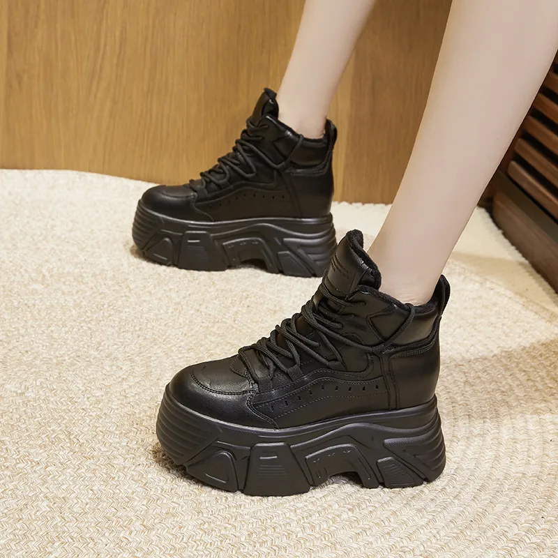 Milan Love Song Lightweight Height Increasing Warm Low-Top Chunky Sneakers Women's-12