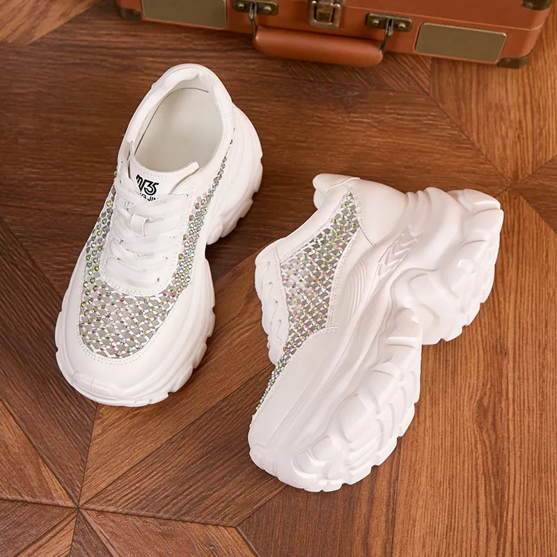 Milan Love Song Shock Absorbers With Abrasion Resistant And Slip Resistant Properties Low Top Chunky Sneakers Women's-3