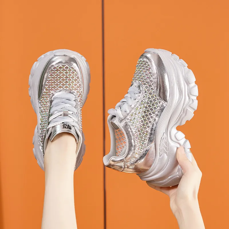 Milan Love Song Shock Absorbers With Abrasion Resistant And Slip Resistant Properties Low Top Chunky Sneakers Women's-11