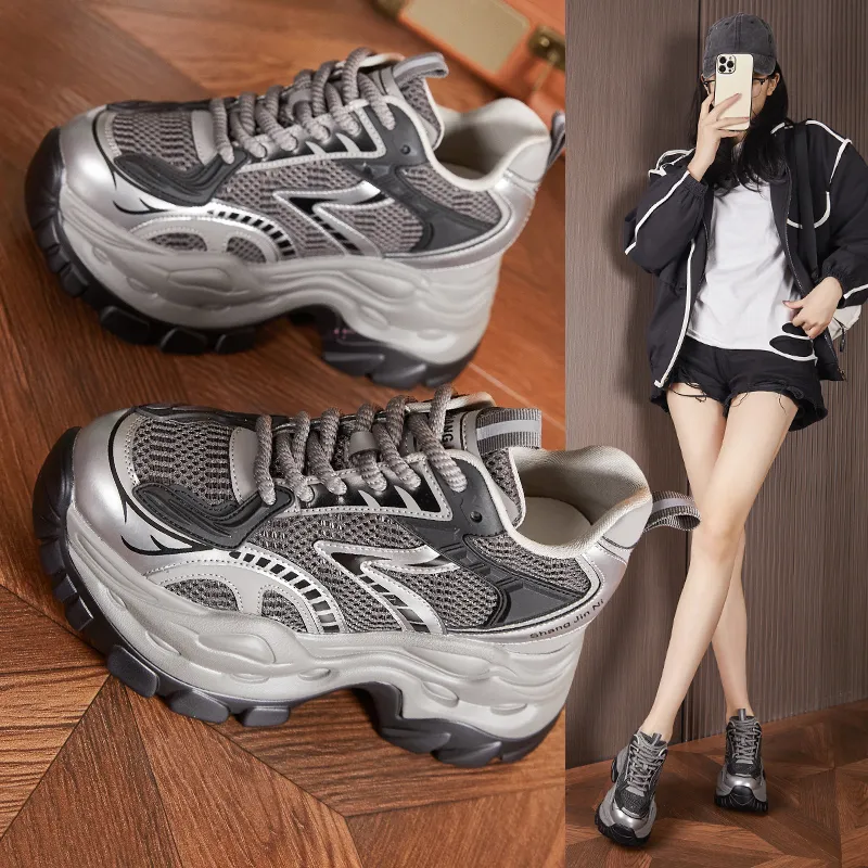 Milan Love Song Cushioning Anti-Slip And Wear-Resistant Low-Top Chunky Sneakers Women's-8