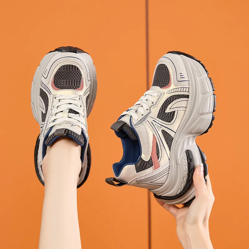 Milan Love Song Cushioning, Slip Resistant, And Abrasion Resistant Low Top Chunky Sneakers Women's-3