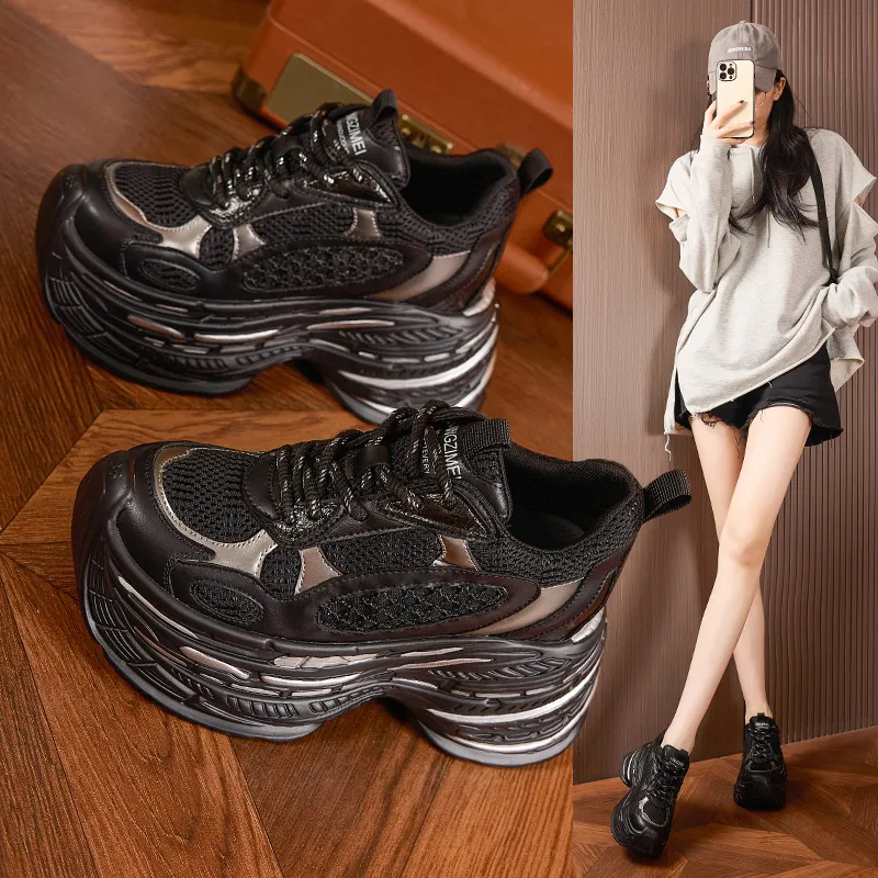 Milan Love Song Durable Breathable Balanced Lightweight Low Top Chunky Sneakers Women's-5