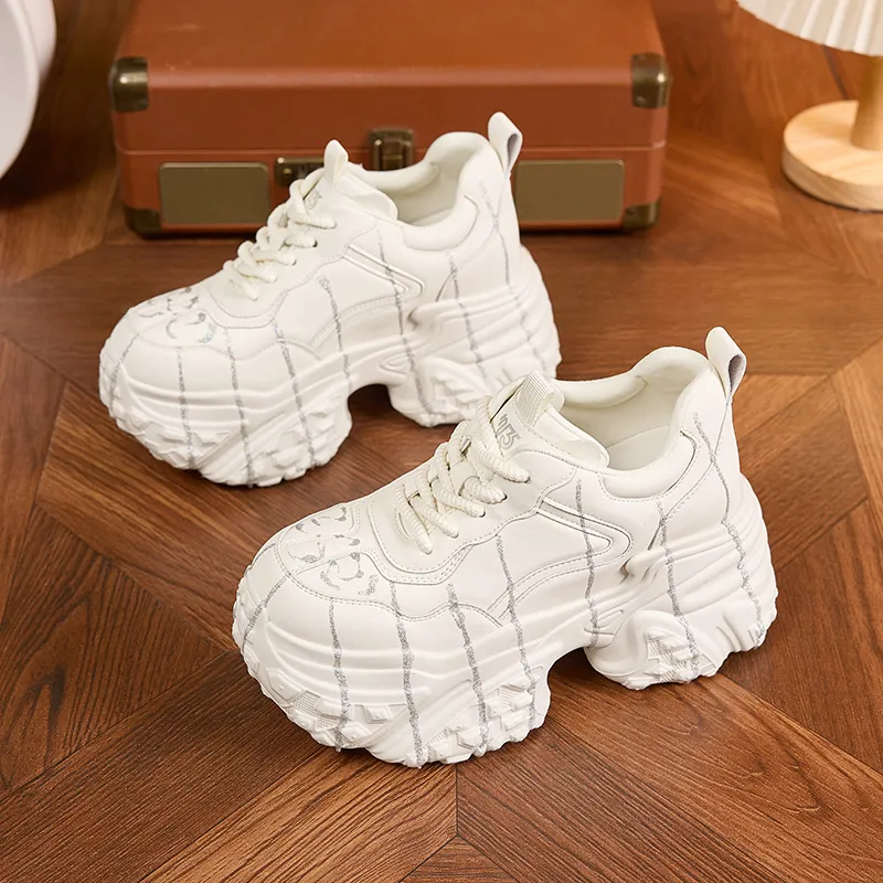 Milan Love Song Wear Resistant Lightweight Height Increasing Low Top Chunky Sneakers Women's-7