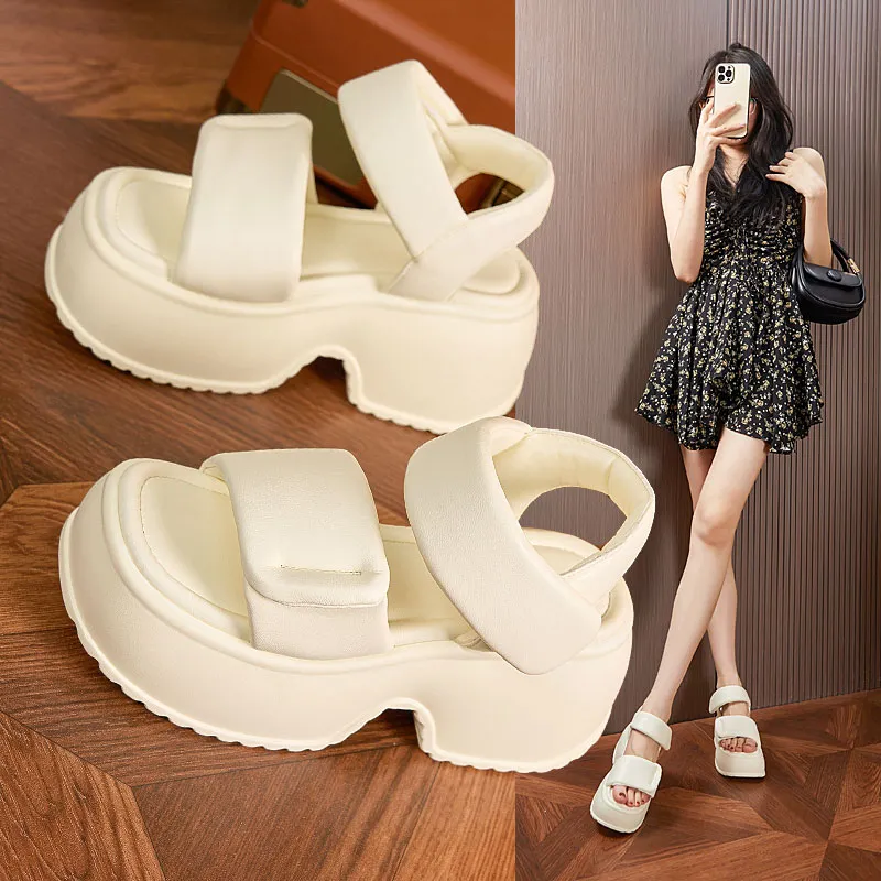 Milan Love Song Strap Sandals 7cm Women's Black-5