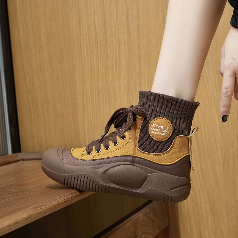 Milan Love Song Wear-Resistant Lightweight Height Increasing High-Top Casual Shoes Women's-16