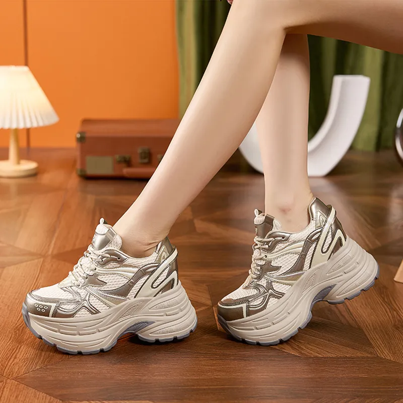 Milan Love Song Anti Slip And Wear Resistant Lightweight Low Top Chunky Sneakers Women's-3