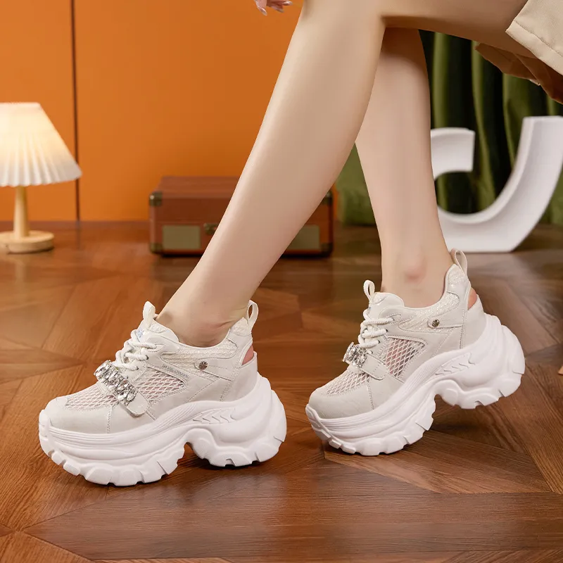 Milan Love Song Cushioning, Slip Resistant, Abrasion Resistant, Lightweight, Breathable Low Top Chunky Sneakers Women's-7