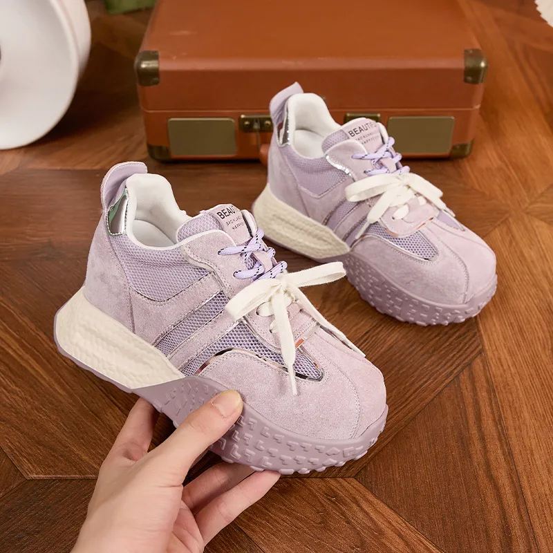 Milan Love Song Height Increasing Abrasion Resistant Slip Resistant Low Top Casual Shoes Women's Solid Color-15