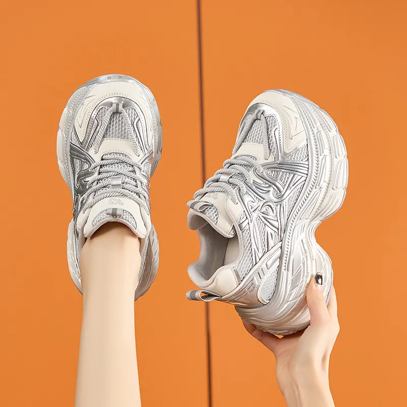 Milan Love Song Cushioned Wear Resistant Breathable Low Top Chunky Sneakers Women's-2
