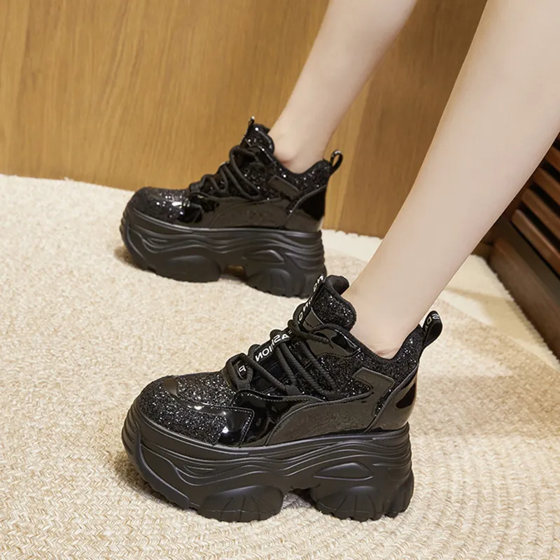 Milan Love Song Lightweight Height Increasing Warm Low-Top Chunky Sneakers Women's-5
