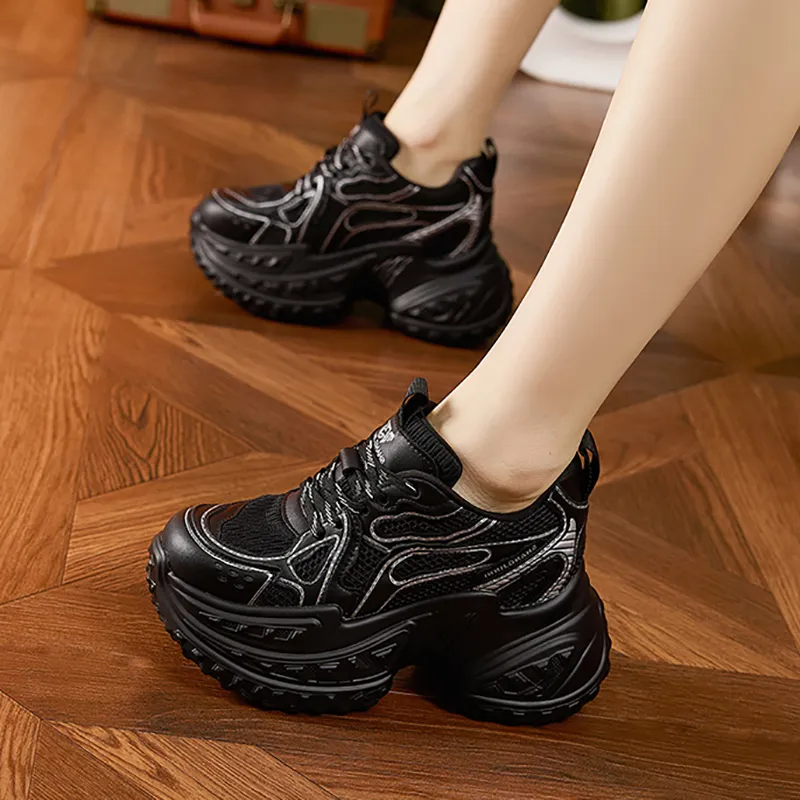 Milan Love Song Anti-Slip And Wear-Resistant Breathable Low-Top Chunky Sneakers Women's-2