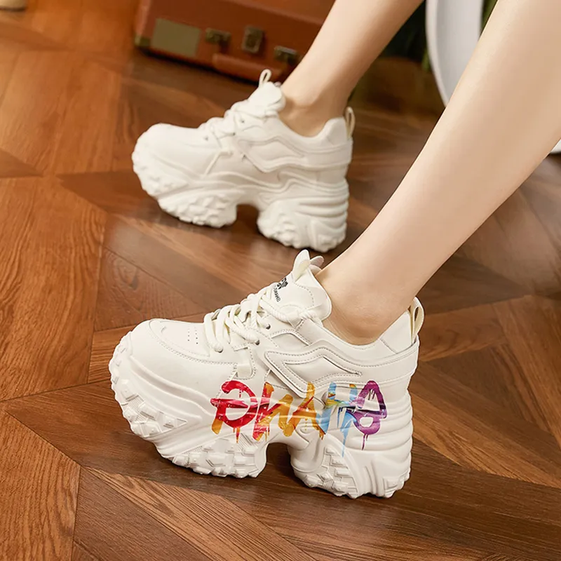 Milan Love Song Balance Lightweight Height Increasing Low Top Chunky Sneakers Women's-4