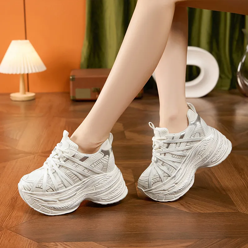 Milan Love Song Anti-Slip And Wear-Resistant Breathable Low-Top Chunky Sneakers Women's-8