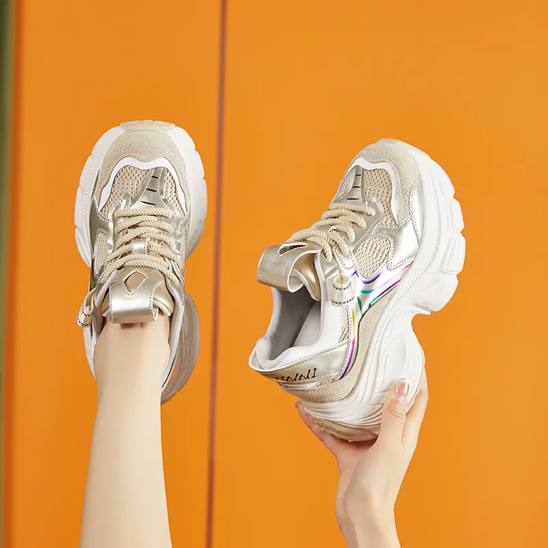 Milan Love Song Anti-Slip Wear-Resistant Breathable Moisture-Wicking Lightweight Low-Top Chunky Sneakers Women's-7