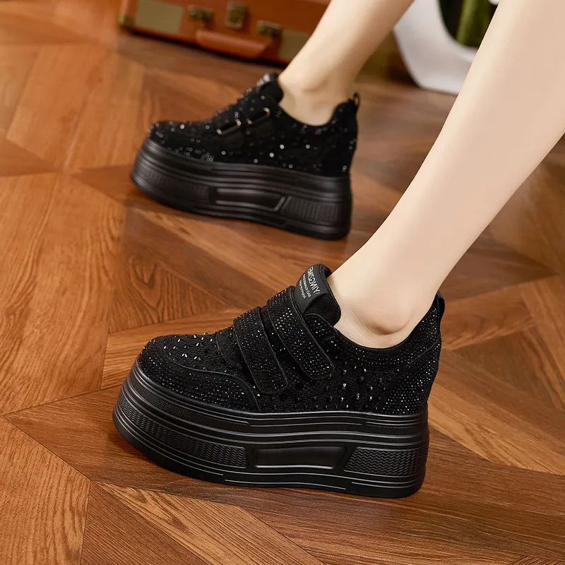 Milan Love Song Wear Resistant Lightweight Height Increasing Low Top Casual Shoes Women's-11