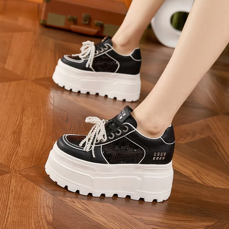 Milan Love Song Wear Resistant Lightweight Height Increasing Low Top Casual Shoes Women's-3