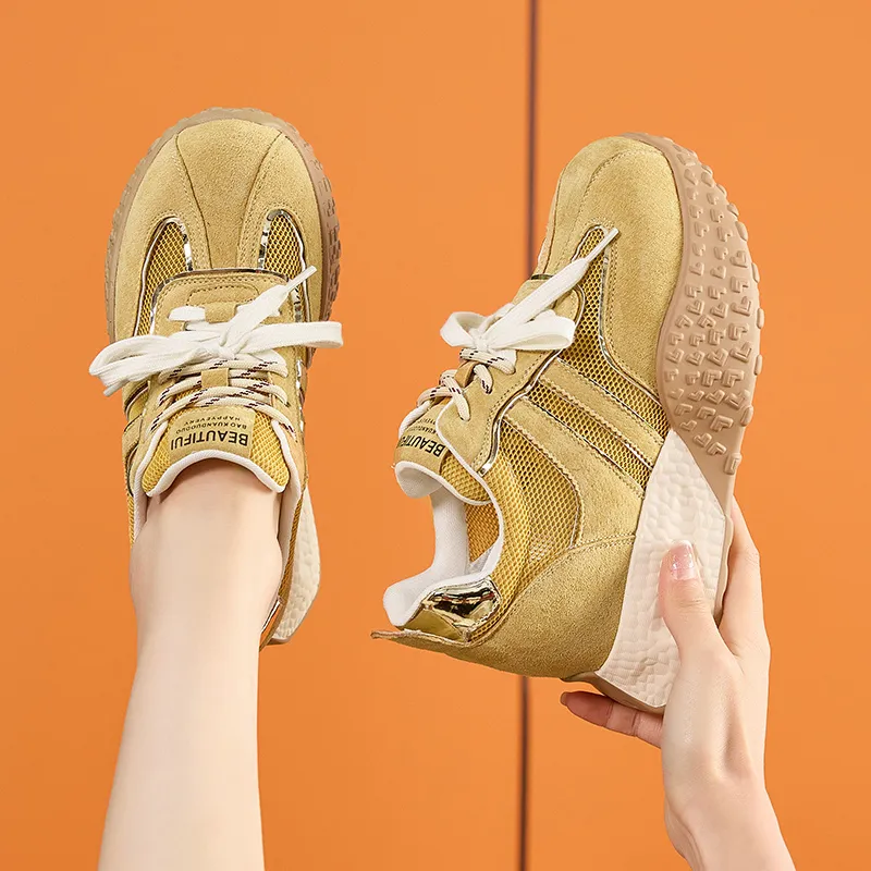 Milan Love Song Height Increasing Abrasion Resistant Slip Resistant Low Top Casual Shoes Women's Solid Color-10