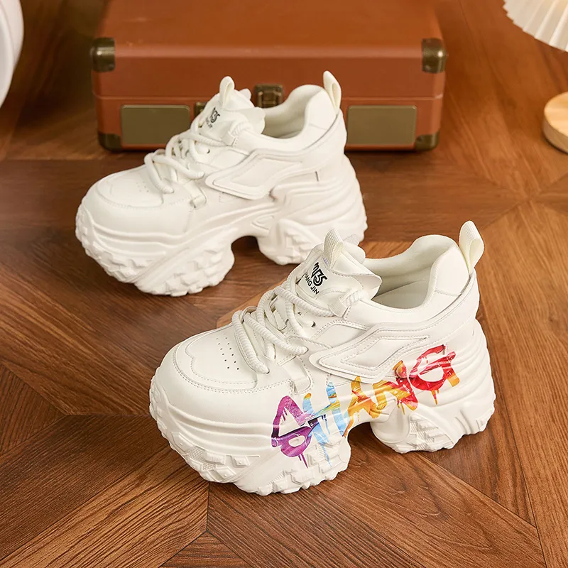 Milan Love Song Balance Lightweight Height Increasing Low Top Chunky Sneakers Women's-5